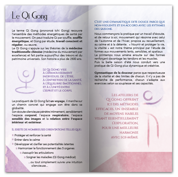 Intérieur dépliant Qi Gong