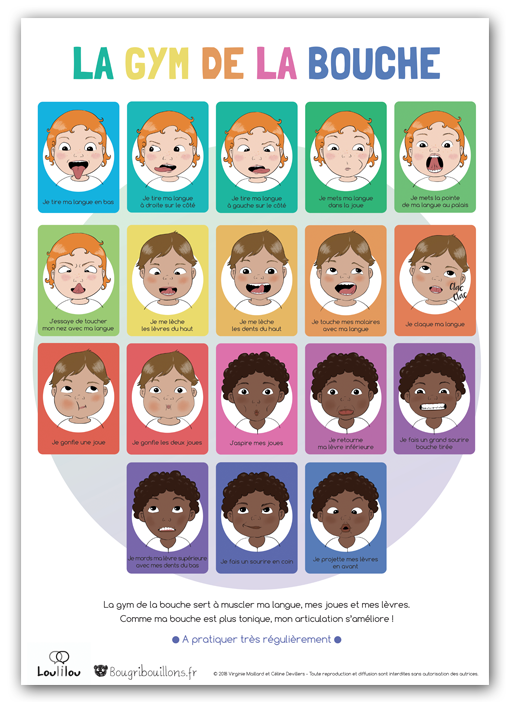 Affiche petite enfance Bougribouillons - La gym de la bouche
