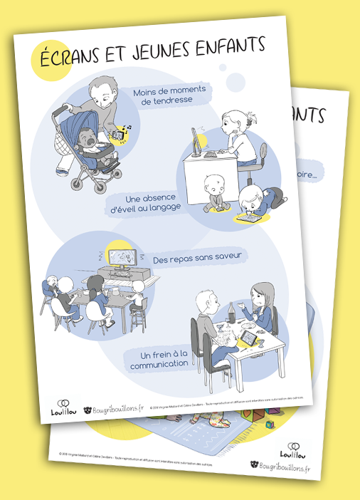 Affiche petite enfance Bougribouillons - Écrans et jeunes enfants
